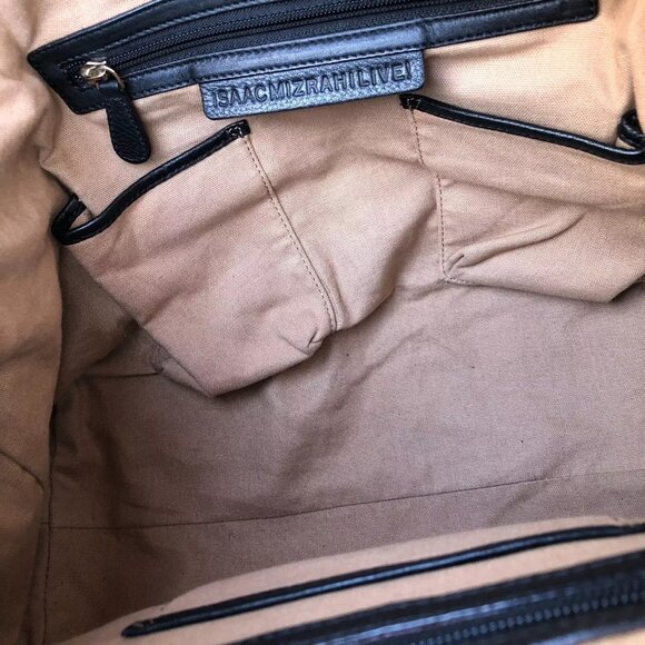 ISAAC MIZRAHI LIVE! Genuine Leather Purse Shoulder Handbag Satchel Black Women's - Picture 11 of 14